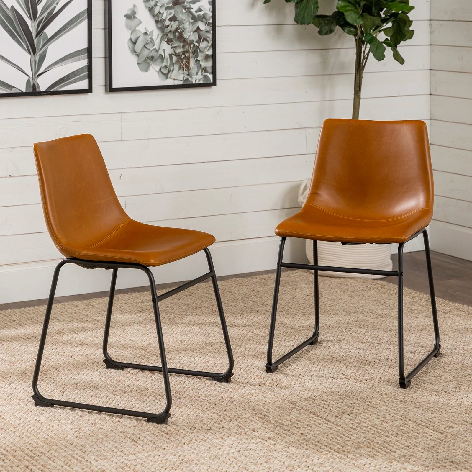 Bailey Faux Leather Upholstered Side Chair (Set of 2)