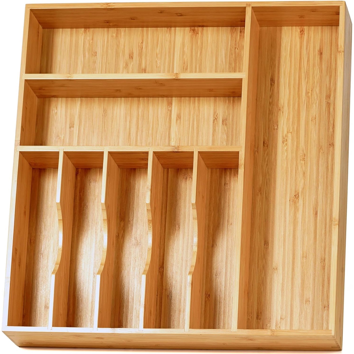 Umilife Large Kitchen Drawer Organizer, 19"x20" Silverware Utensils Organizer