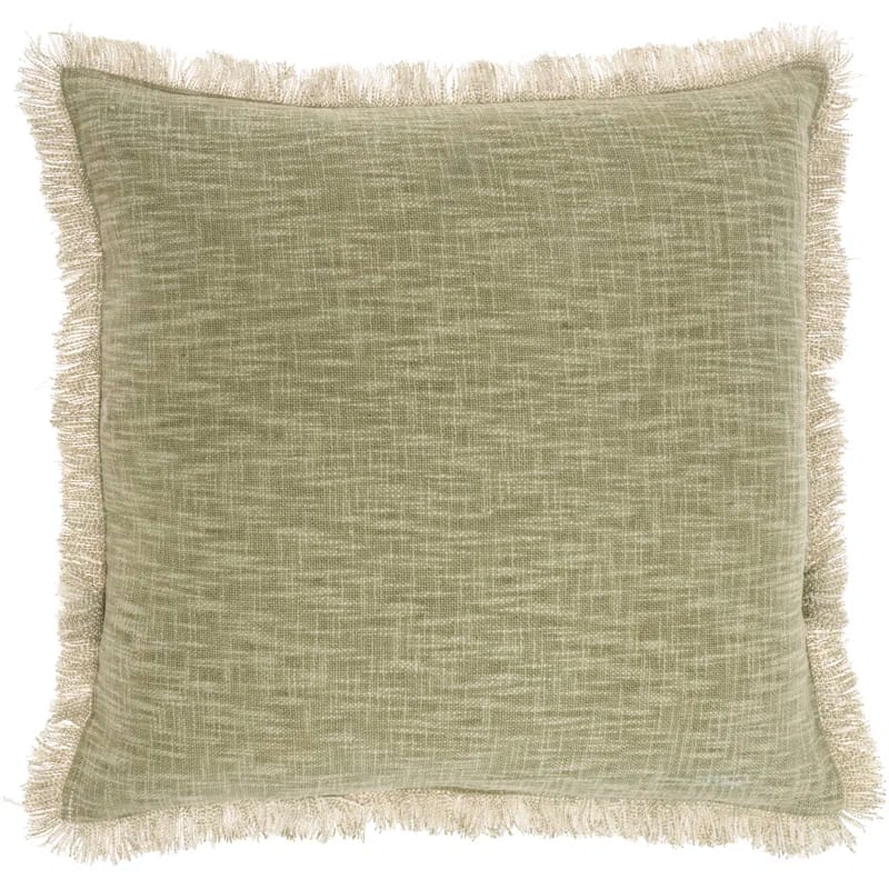 Nicolecurtis Fringed Cotton Throw Pillow