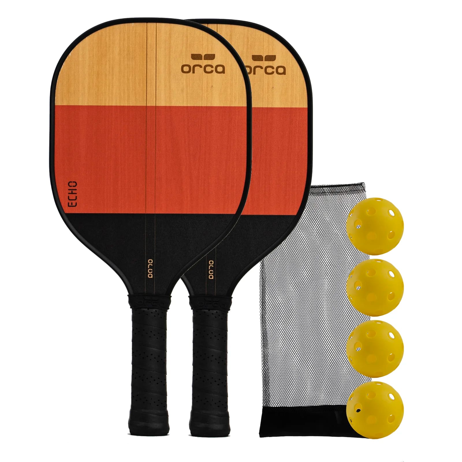 Orca Solid Wood Pickleball with Carrying Case