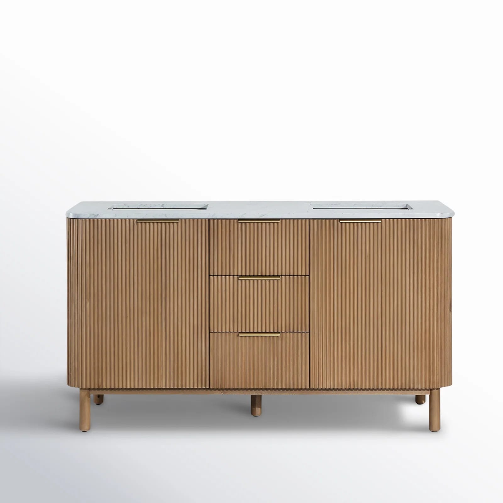 Nova 60" Marble Top Double Sink Bathroom Vanity