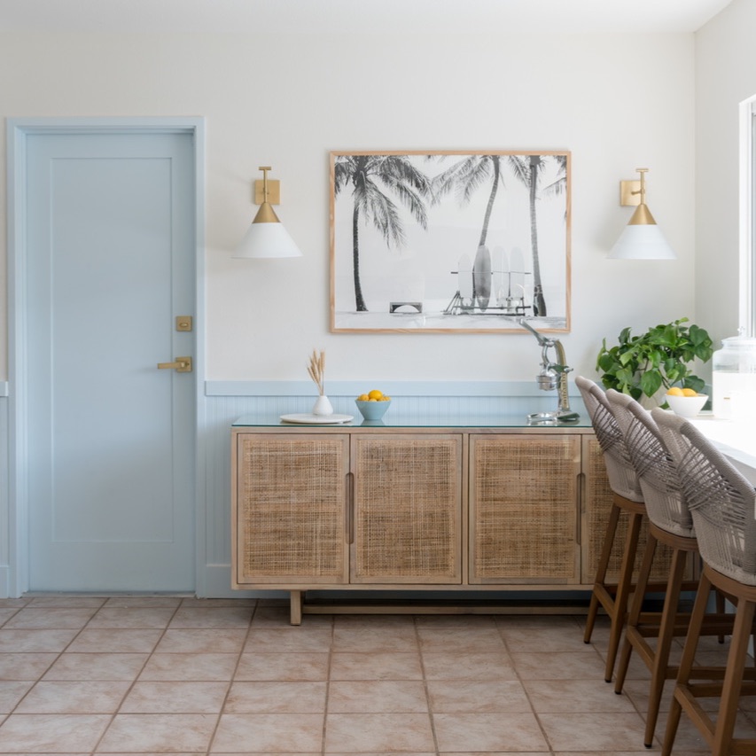 Mango Wood Woven Sideboard