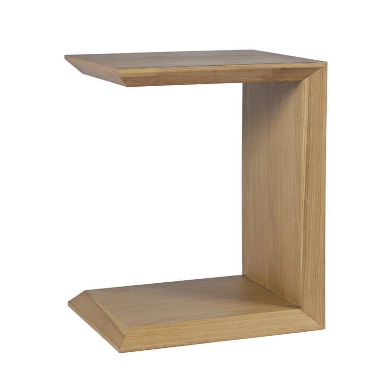 Fabricio Modern Beveled Angle Wood Accent End C-Table - Walnut