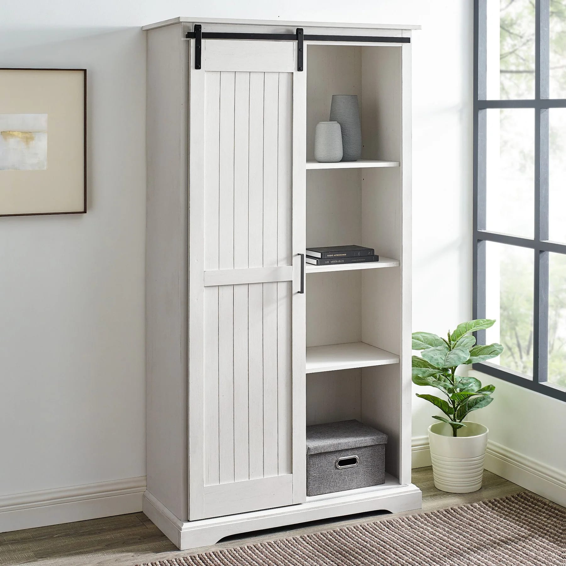 Grooved Sliding Door Storage Cabinet