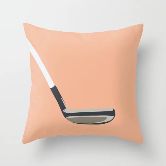 Golf Orange Throw Pillow