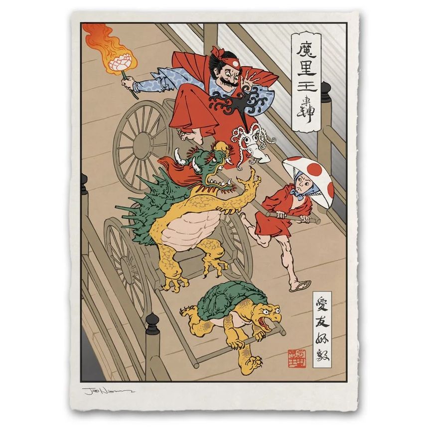 Giclee Print Rickshaw Cart Ukiyo e Heroes – Handmade Japanese Washi Paper
