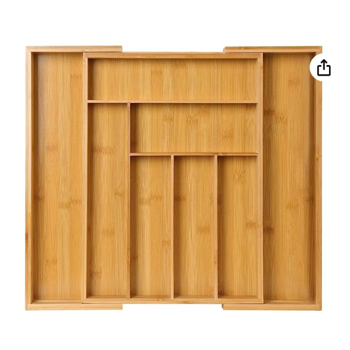 Pipishell Bamboo Expandable Drawer Organizer