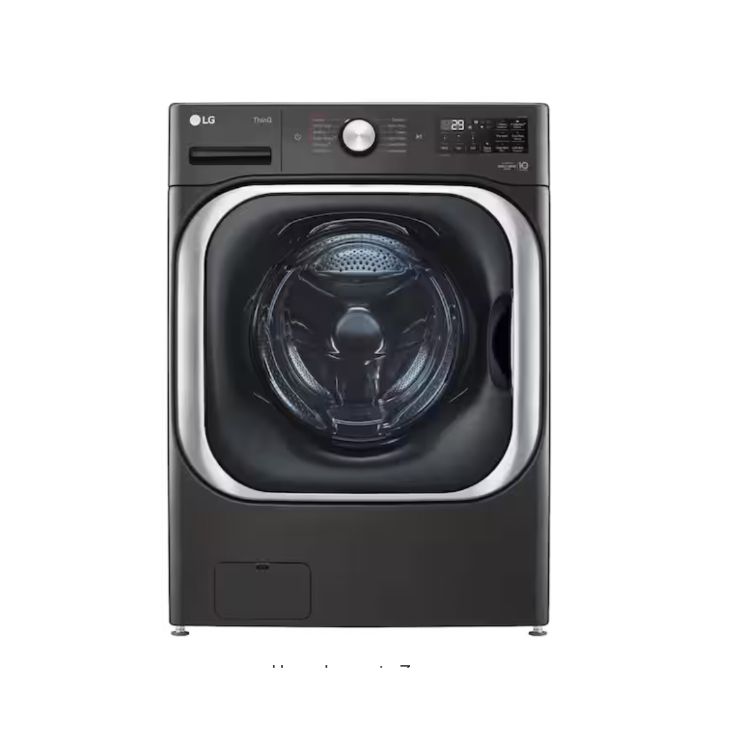 5.2 cu. Ft Stackable SMART Front Load Washer in Black Steel with Steam & Turbowash Technology