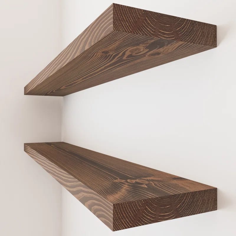 Solid Wood Floating Shelves, Wooden Shelves for Wall Storage