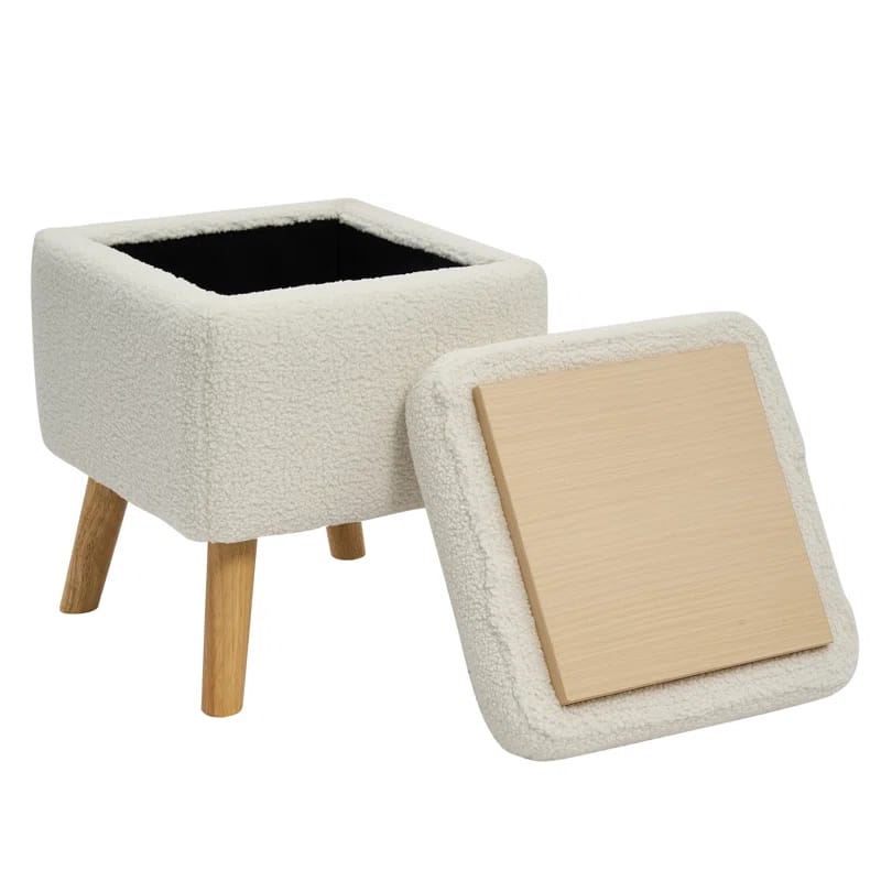 Small Square Storage Ottoman With Tray