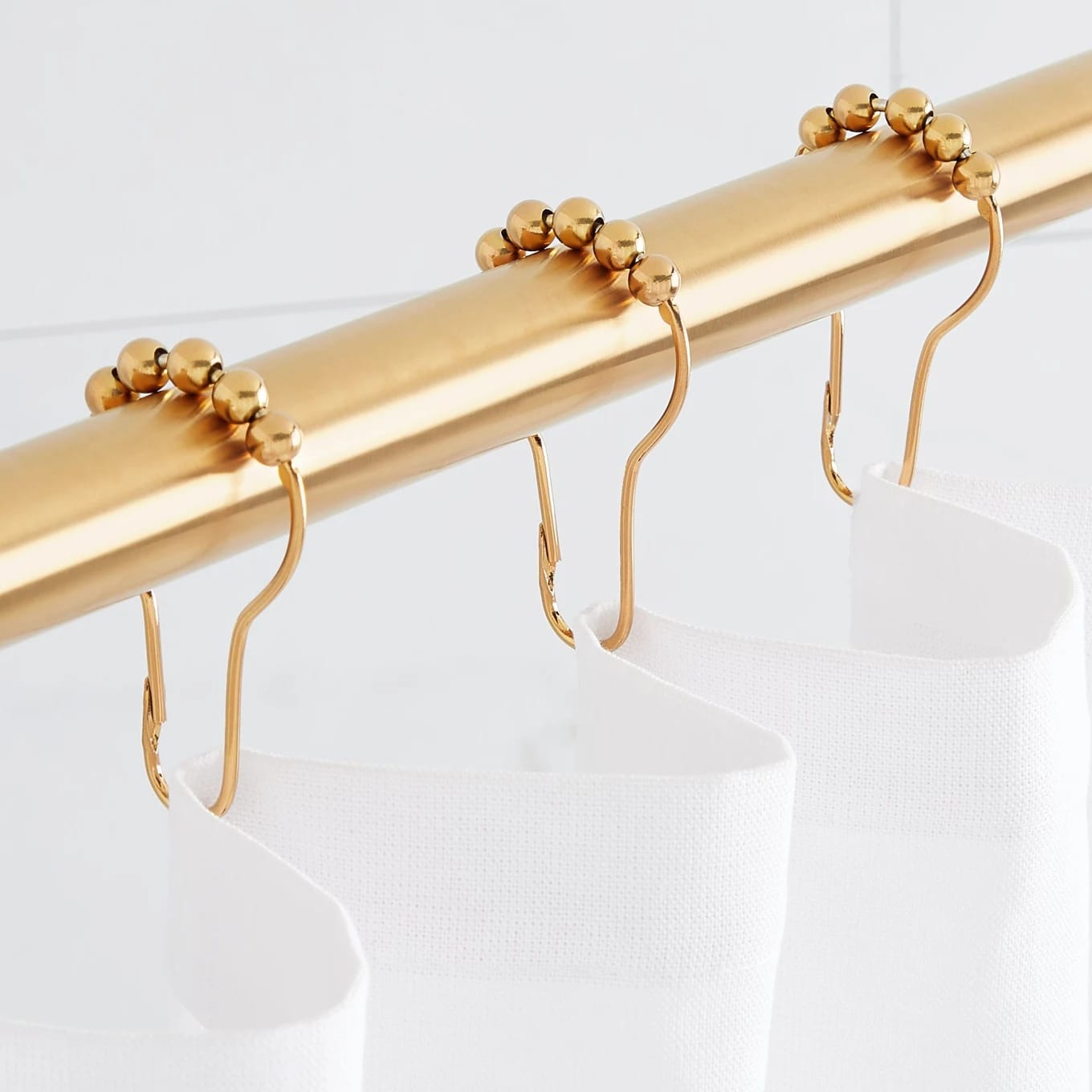 Signature Hardware Roller Ball Shower Curtain Rings - Set of 12