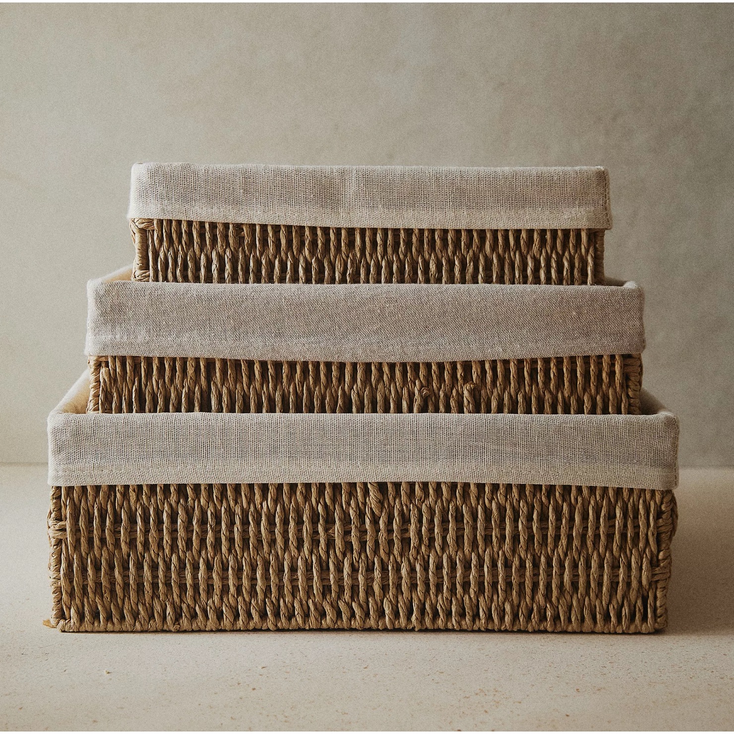 Rectangular Fabric Interior Basket 