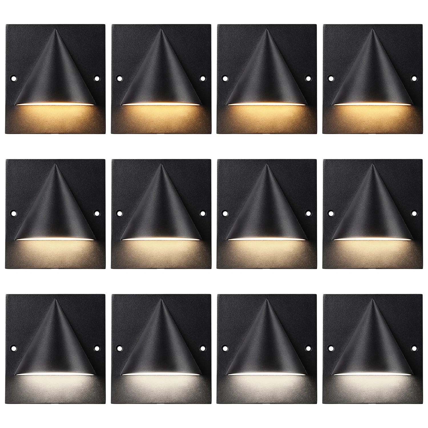 LED Metal Fence Light Color Temperature Selectable for Deck Stair (Set of 12)