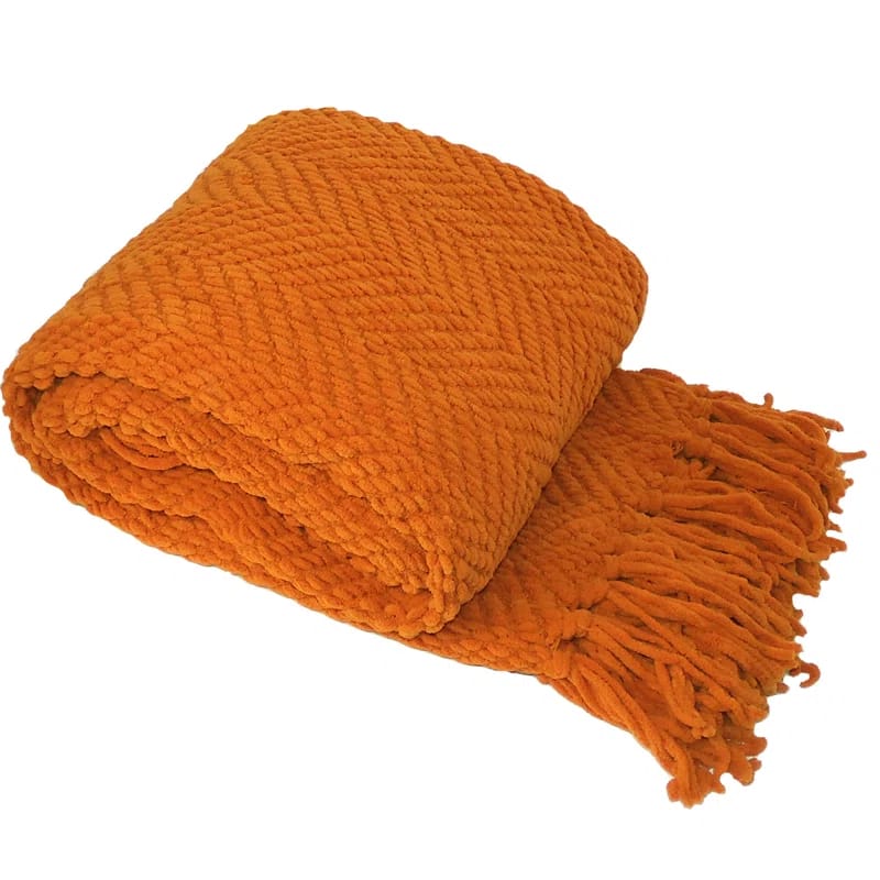 Tweed Knitted Throw Blanket