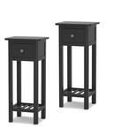Nightstand with Drawer & Shelf - Black