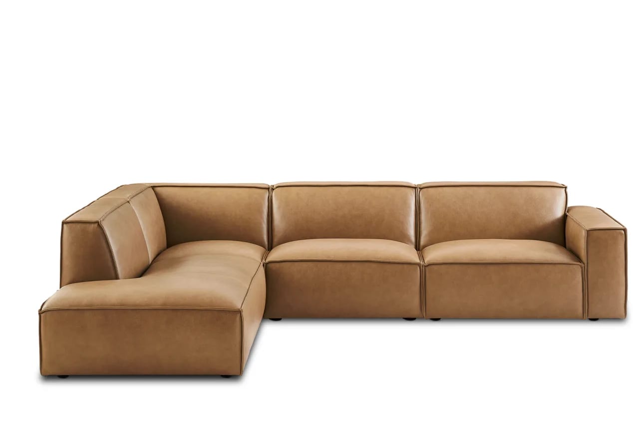 Jonathan Leather Extended Side Chaise Sectional