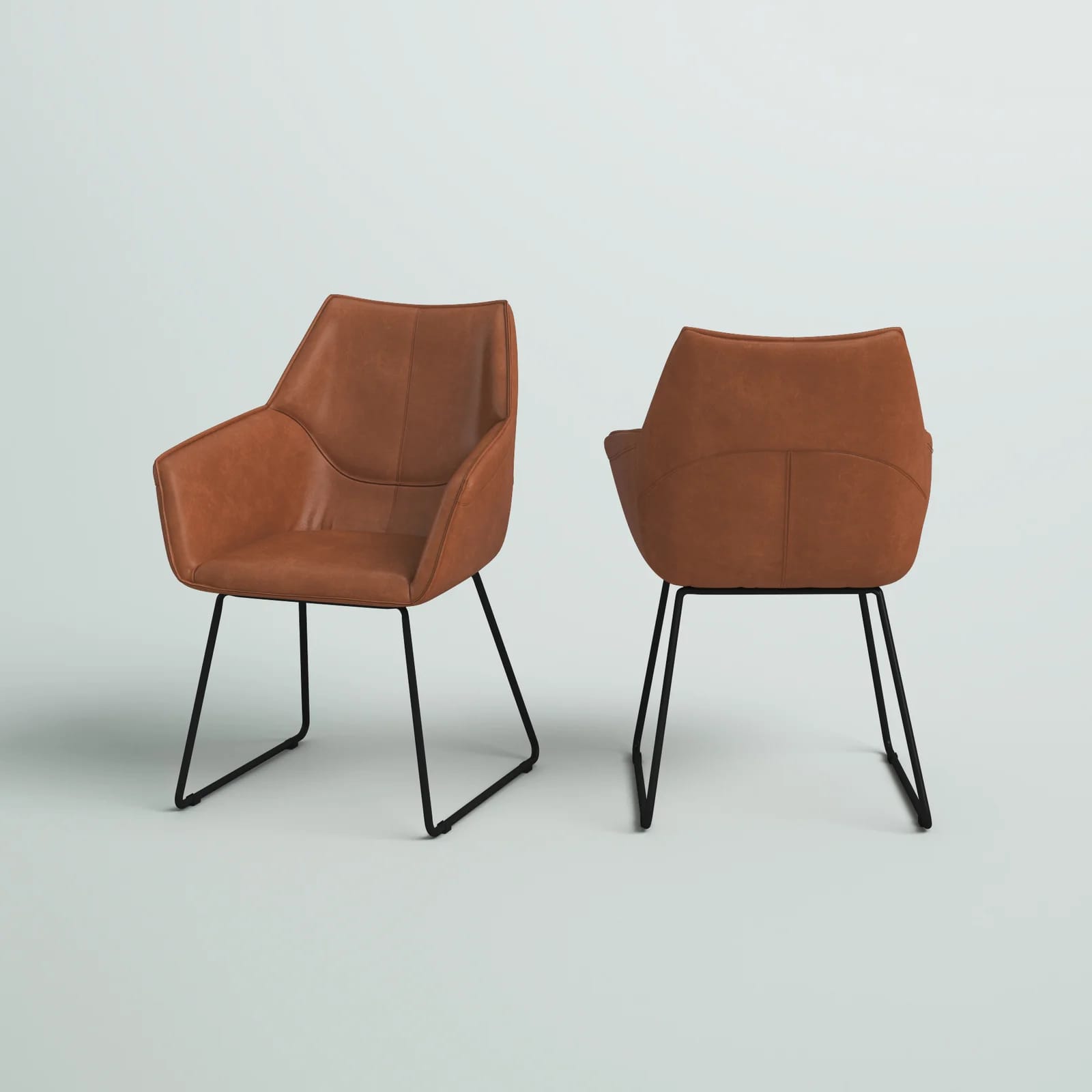 Roughton Solid Back Arm Chair (Set of 2)