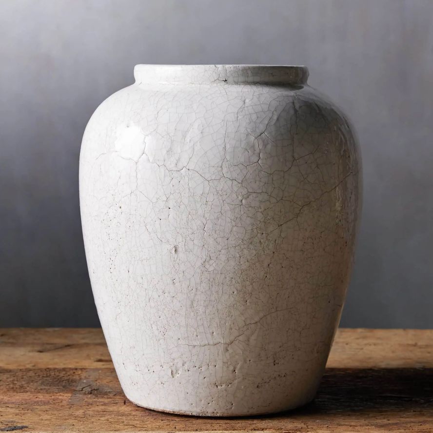 Santorini Urn In White