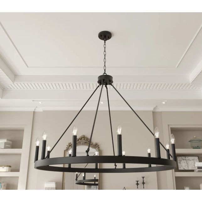 Sand Stable Madalyn 12 Light Candle Style Wagon Wheel Chandelier
