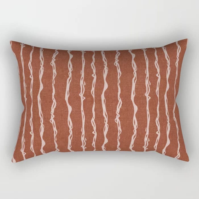 Smokey Stripes - Rust Throw Pillow
