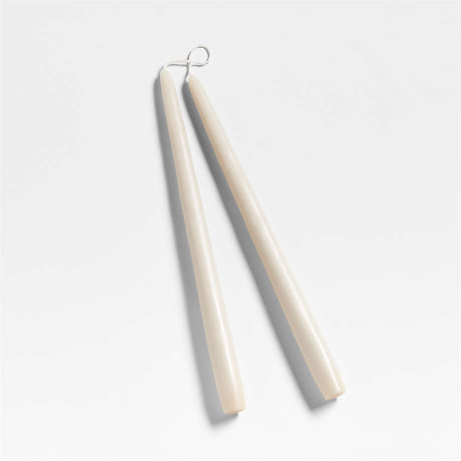 Oat Off-White 12" Dipped Taper Candles 12", Set of 2