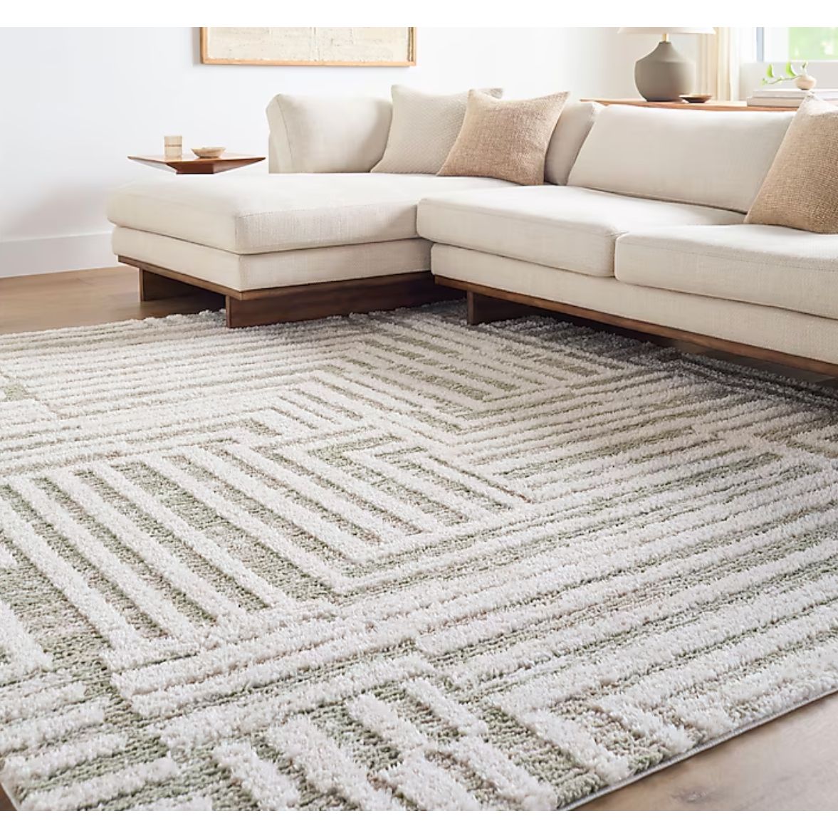 Origin 21 Gray Alabaster Stone 8 x 10 (ft) Loomed Polyester Gray Rectangular Indoor Geometric Industrial Area rug