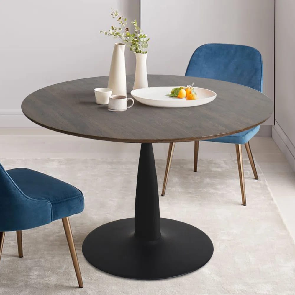 Bernabeu Round Metal Base Dining Table