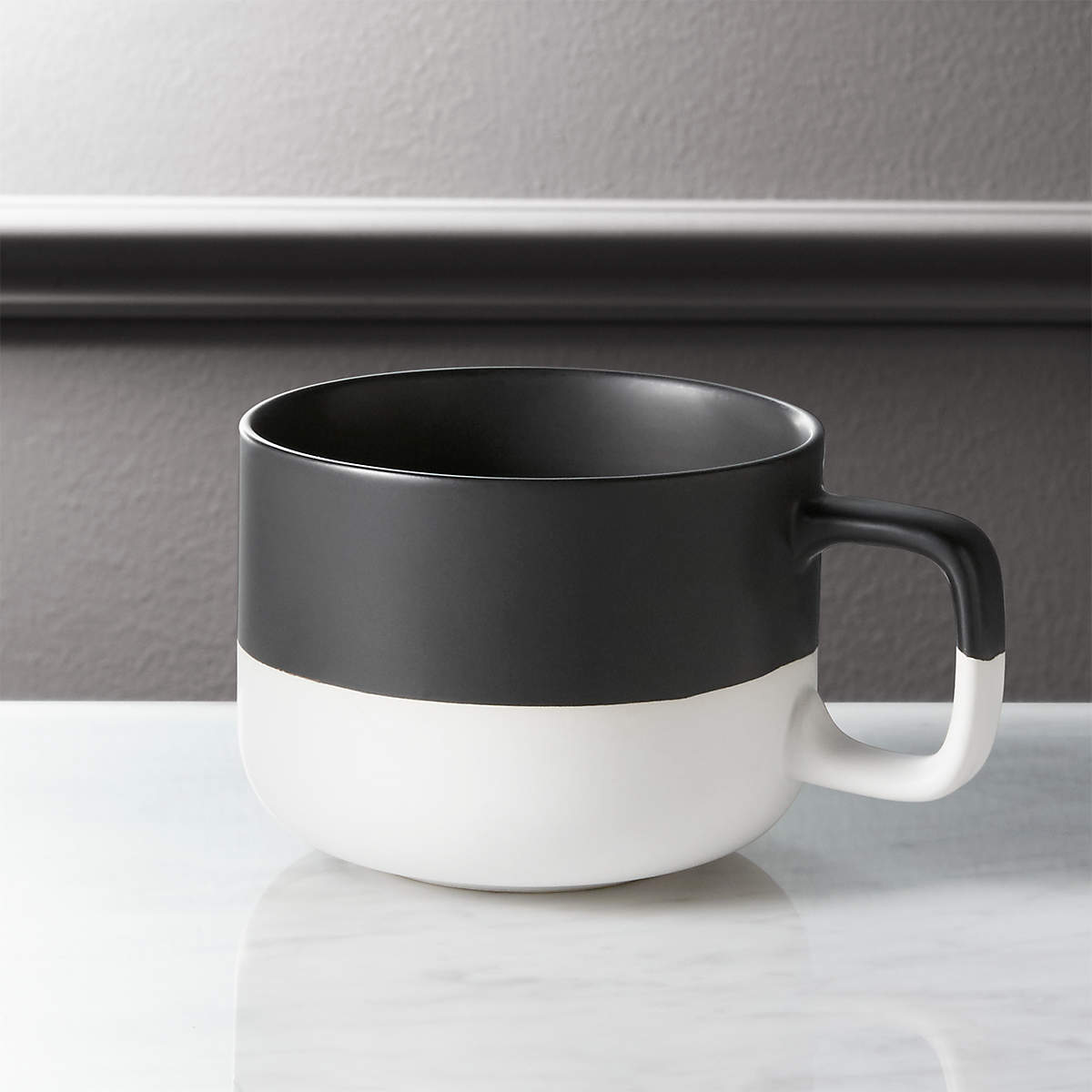 Black and White Ceramic Coffee Mug 14 oz