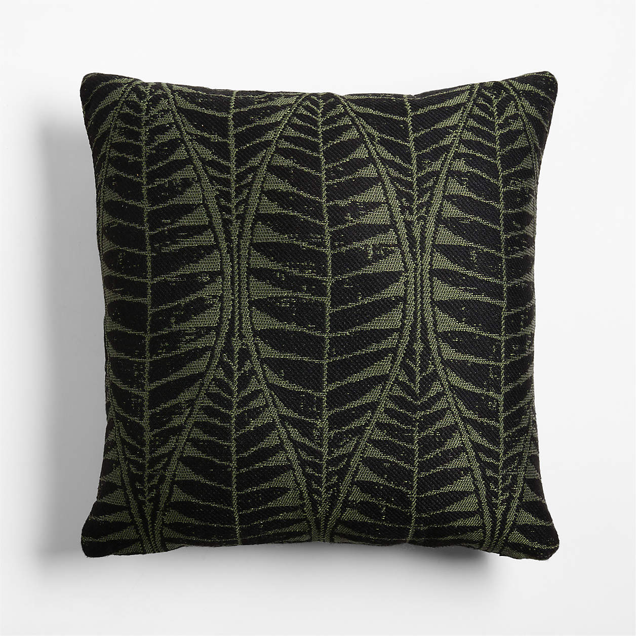 Mirrored Palm Jacquard 20"x20" Juniper Green Indoor/Outdoor Throw Pillow