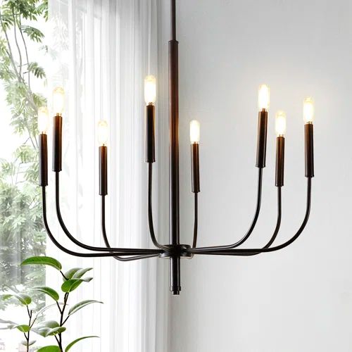 George Oliver Amoros 2725 8 Light Modern Mid Century Iron Led Chandelier Gold Painting