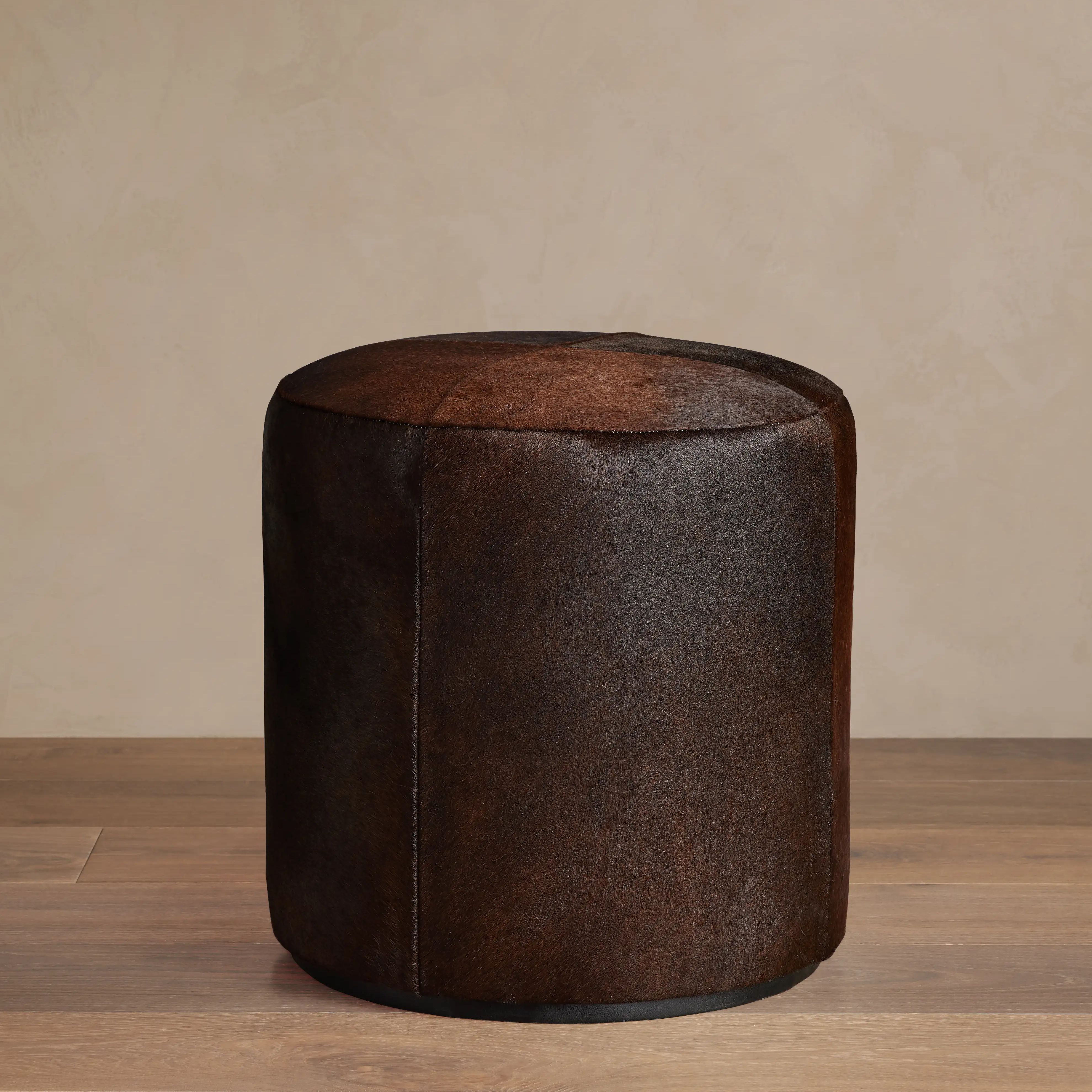 Round Hide Pouf