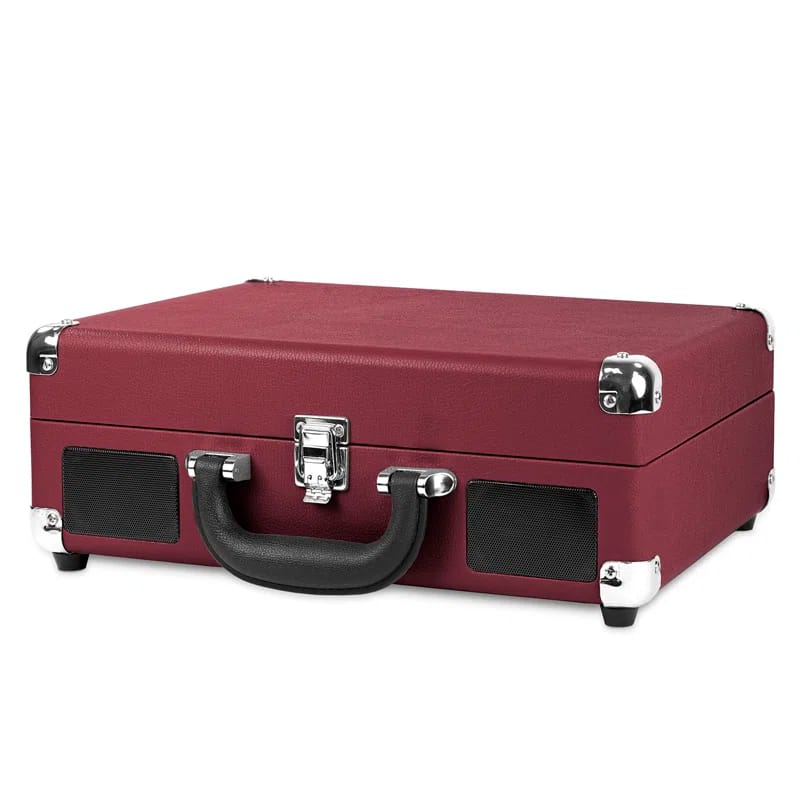 Bluetooth Suitcase Decorative Record Player with 3-Speed Turntable