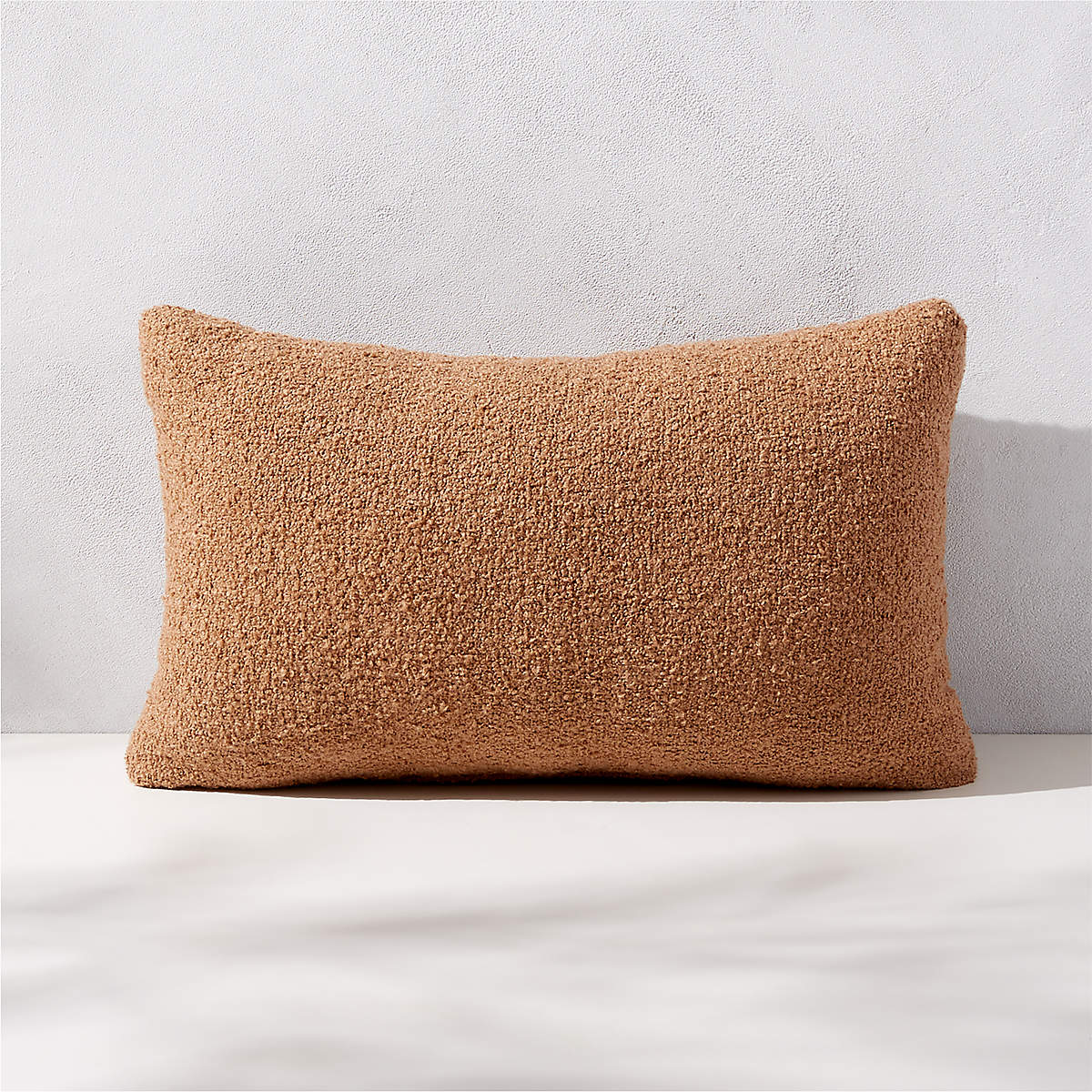 Silves Light Brown Boucle Outdoor Lumbar Pillow 20"x12"