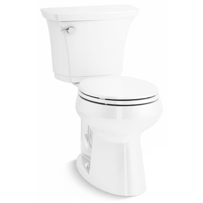 KOHLER Highline White Round Chair Height Soft Close 2-piece Toilet 12-in Rough-In WaterSense 1.28 GPF