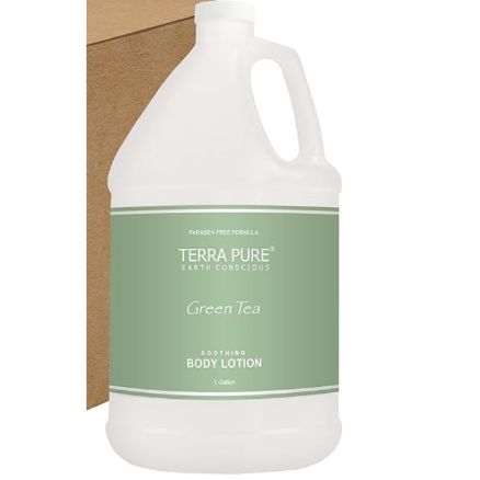  Terra Pure Green Tea Hotel Body Lotion | 1 Gallon | For Hospitality & Vacation Rentals to Refill Dispensers | (Single Gallon) 