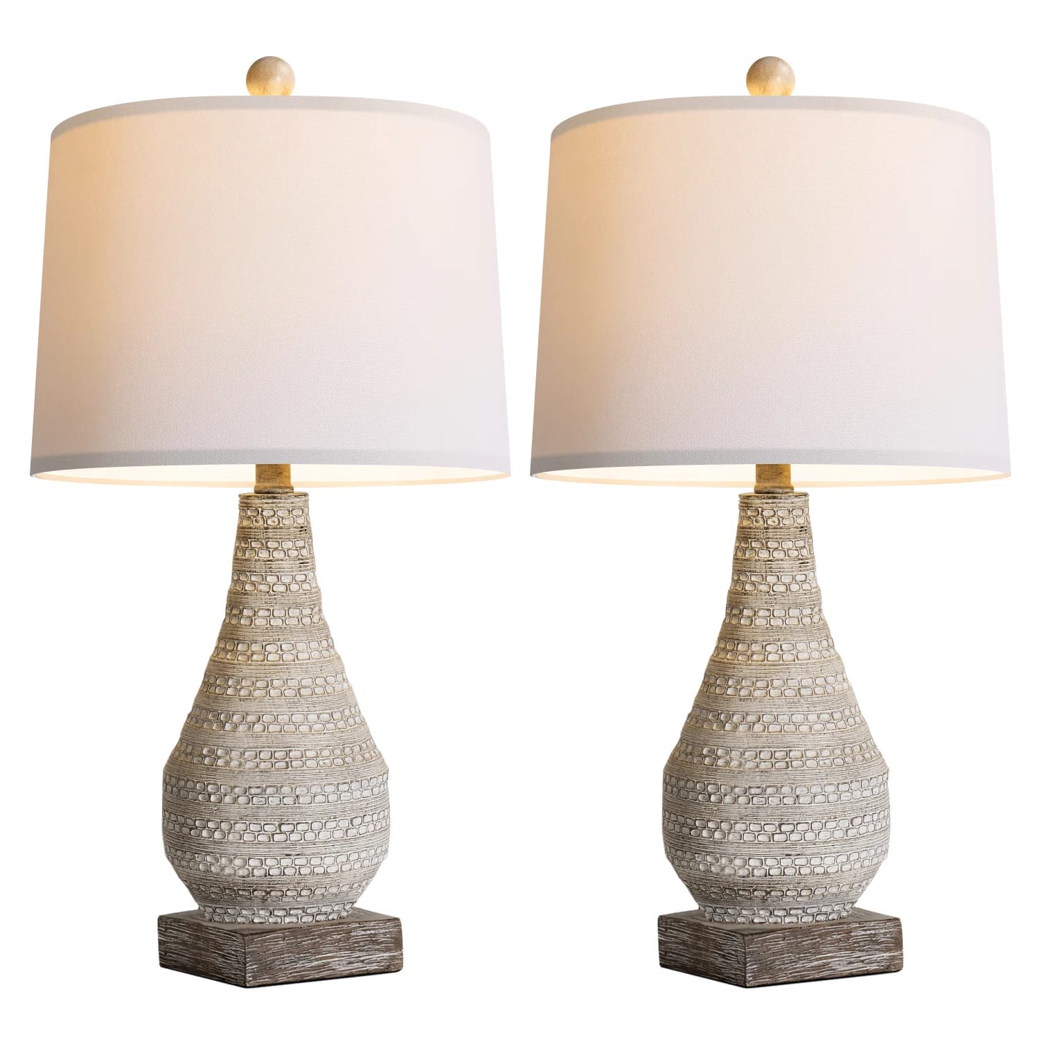 Antyone 24.8" Retro Resin Lamp, Suitable For Bedside Tables In Hotels, Bedrooms, And Living Rooms (Set of 2)
