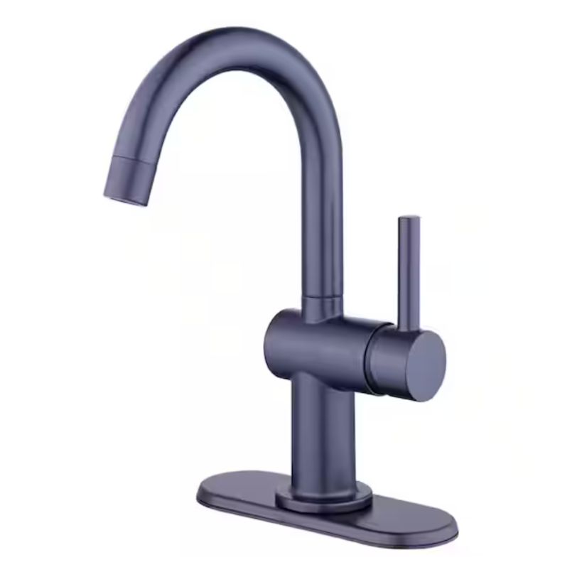 Dorind Single Hole Single-Handle Deck Mount High-Arc Bathroom Faucet in Matte Black
