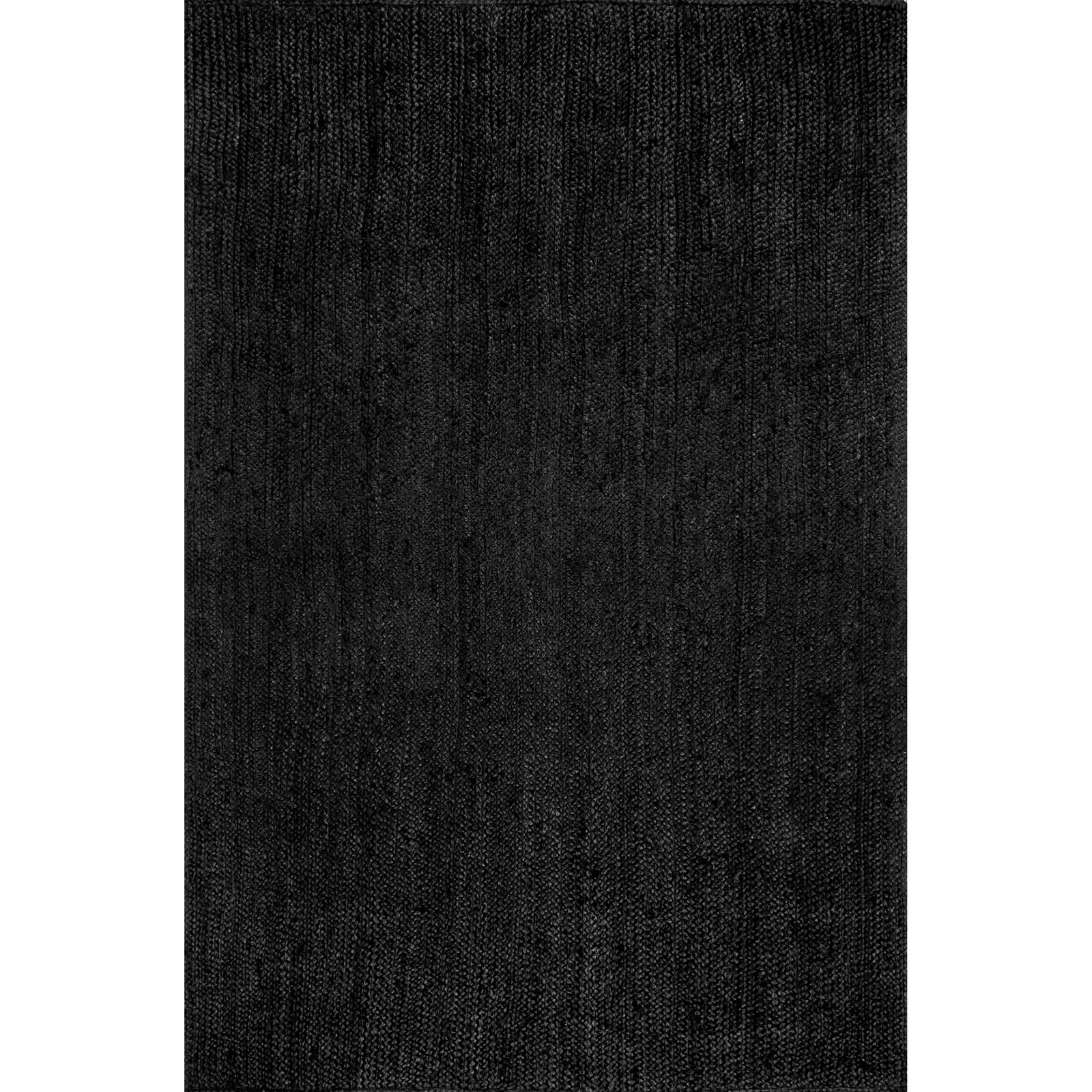 Bernyce Handmade Tufted Farmhouse Jute Black Rug