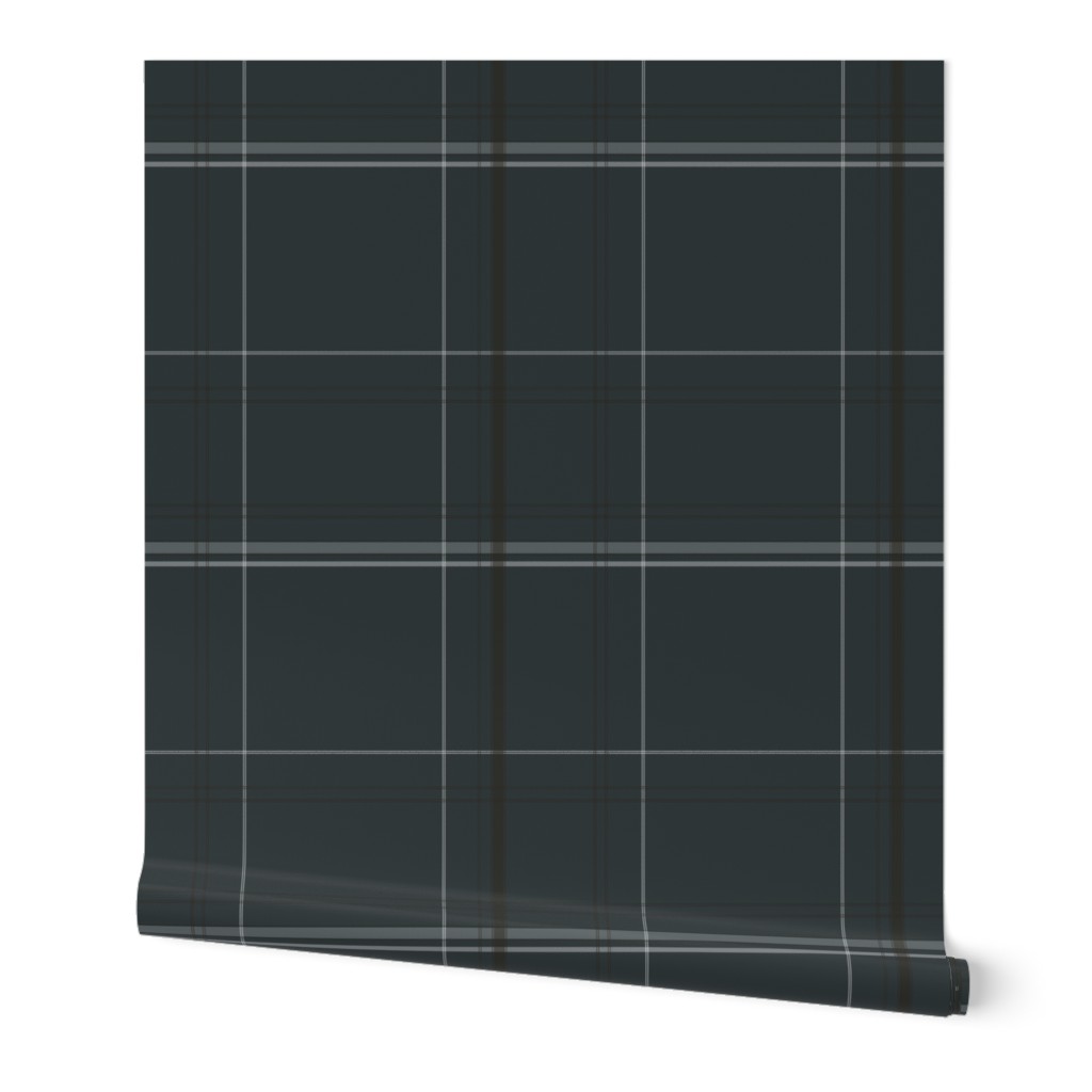 Moody Blue Gray Plaid Wallpaper