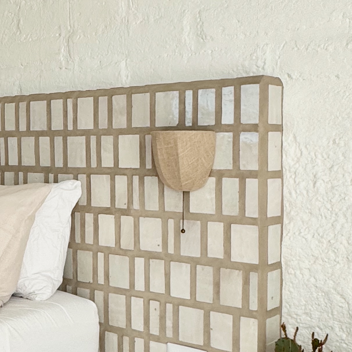Allegra Wall Sconce with Linen Shade by Jake Arnold
