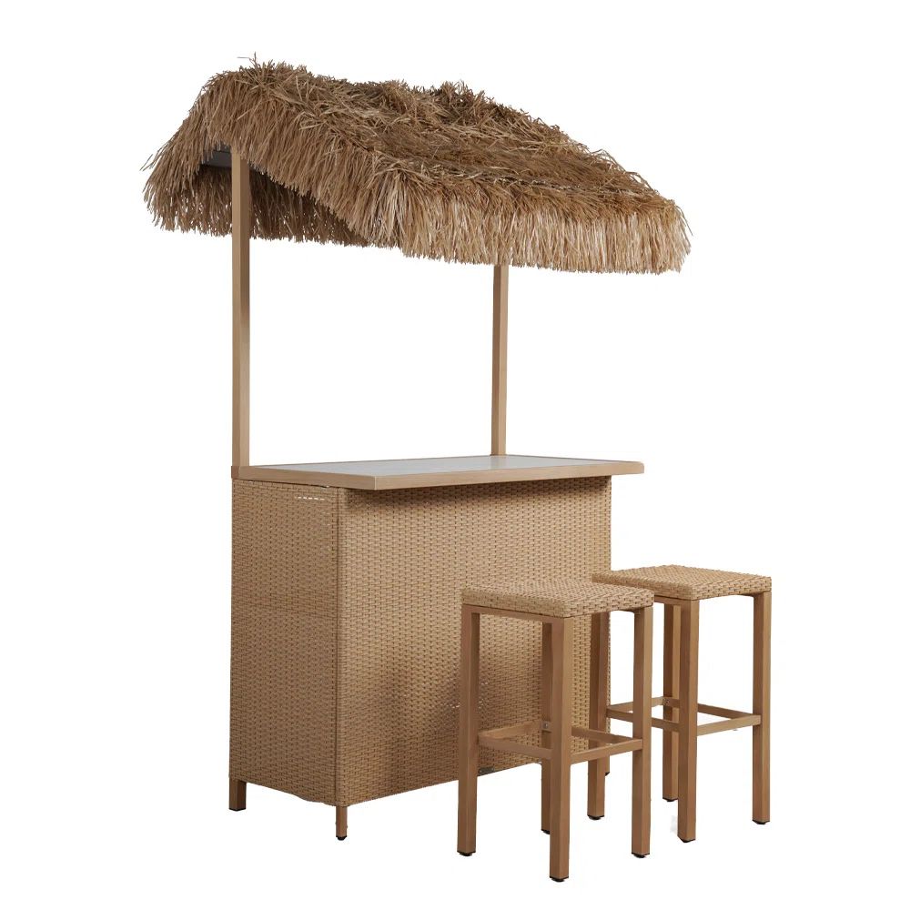 Brighi Phuket Bar Set with Wicker Outer Material