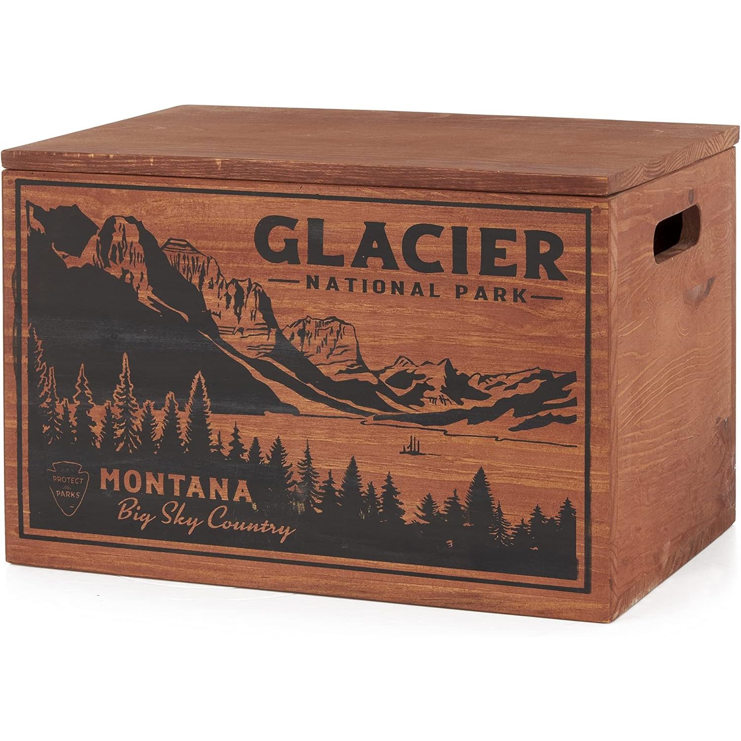 Better Wood Products Limited Edition Protect The Parks Series All Natural Fatwood Fire Starter Sticks for Wood Stove 13-lb Wooden Crate, Glacier