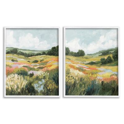 " Vast Meadow Painting Single Picture Frame " by Victoria Barnes 2 - Pieces on Canvas