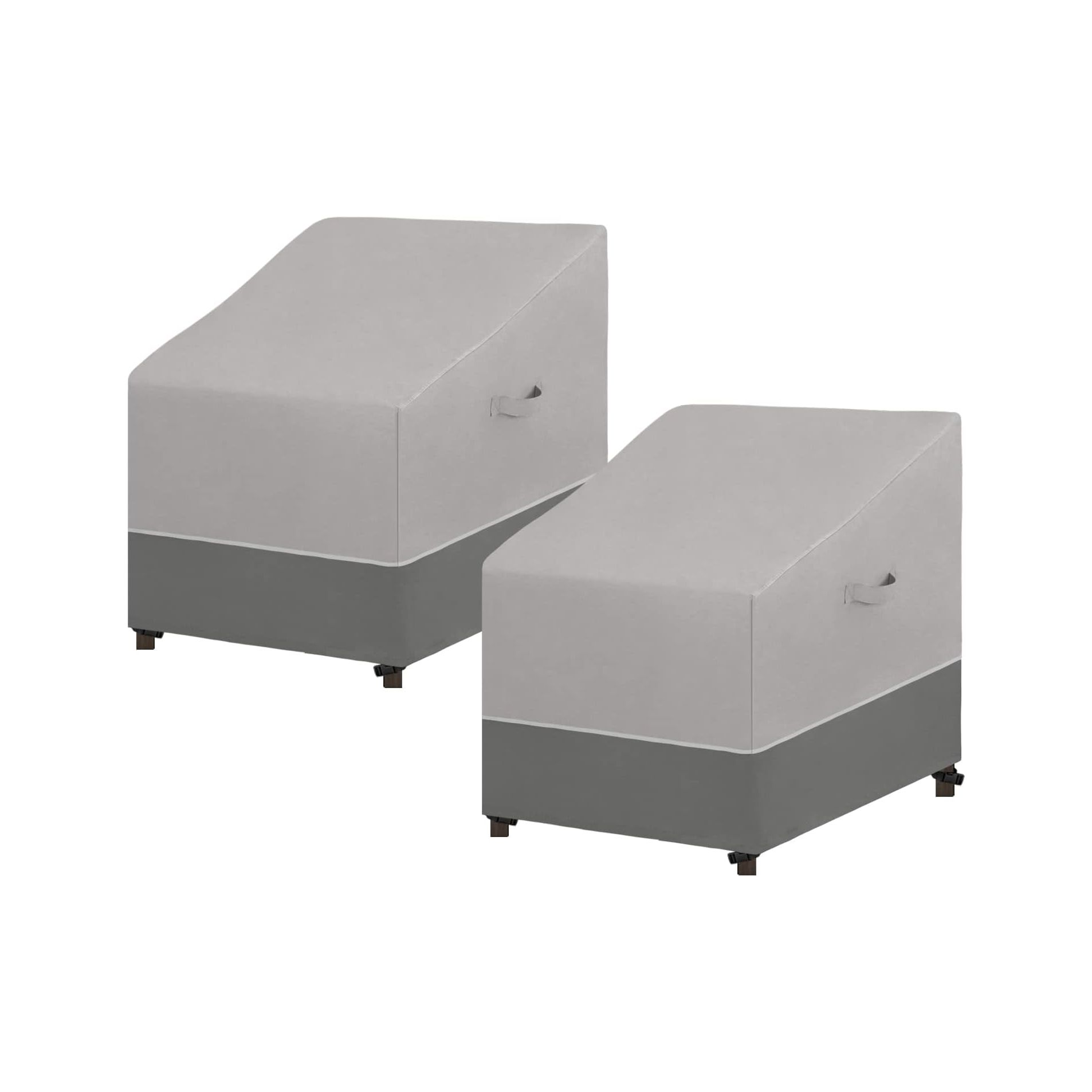 Easy-Going Patio Chair Cover UV Resistant Outdoor Chair Cover Bicolor Waterproof Outdoor Furniture Cover with Reflective Hemming (2 Pack-35Wx38Dx31H inch, Gray/Dark Gray)