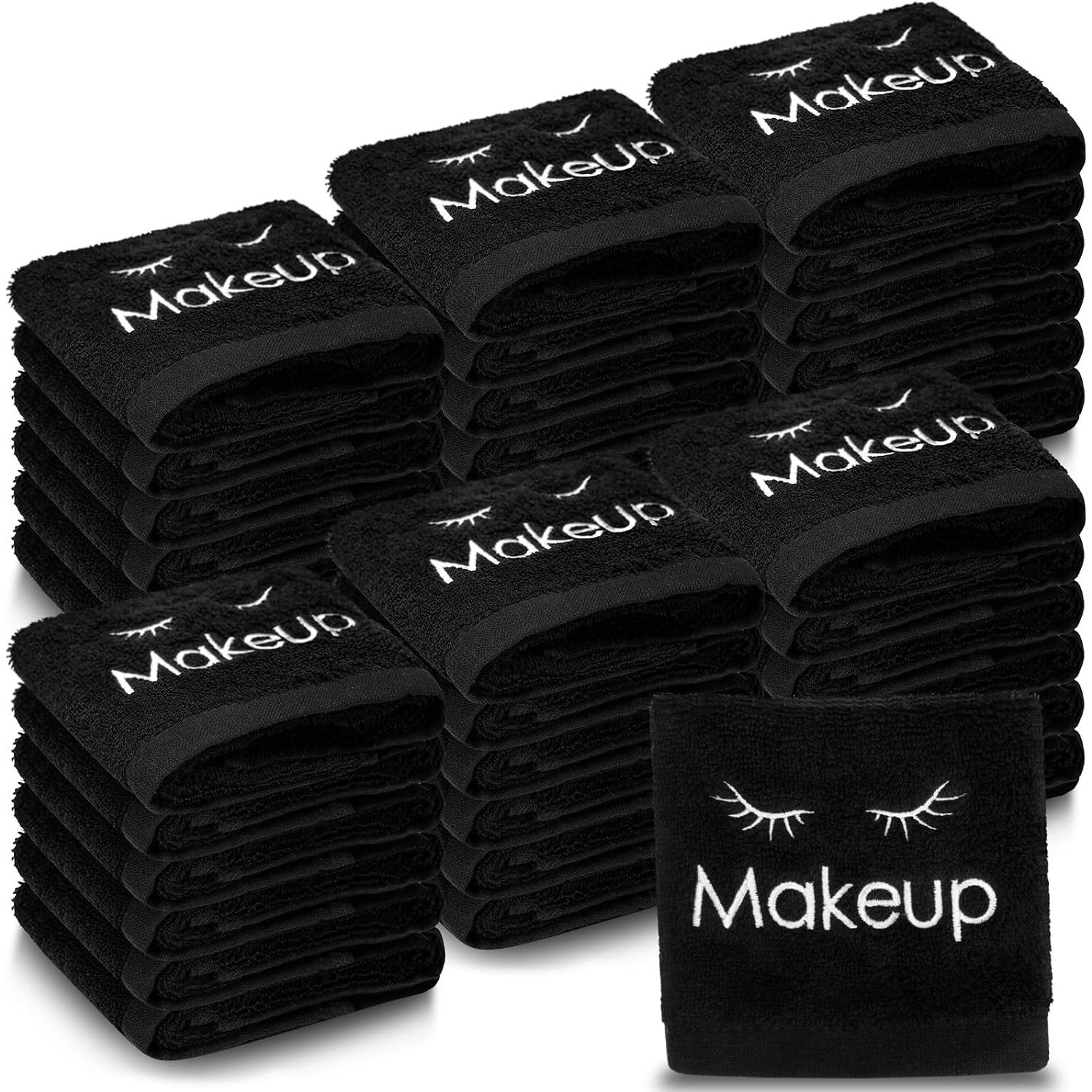 36 Pcs Black Makeup Towels Washcloths 13x13 in Face,Classic