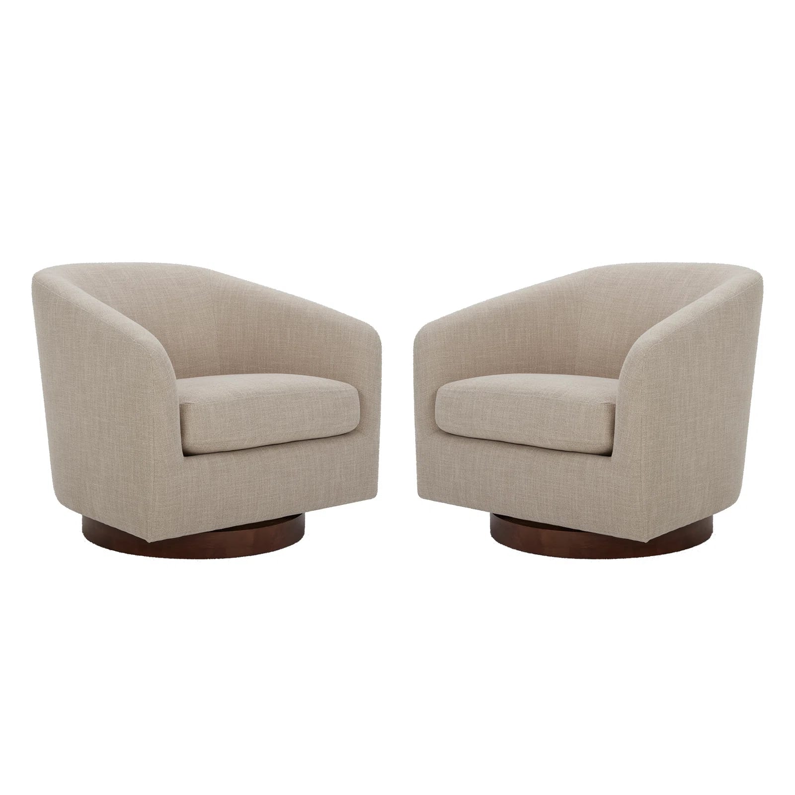 Bennett Upholstered Swivel Barrel Chair (Set of 2) (Set of 2)