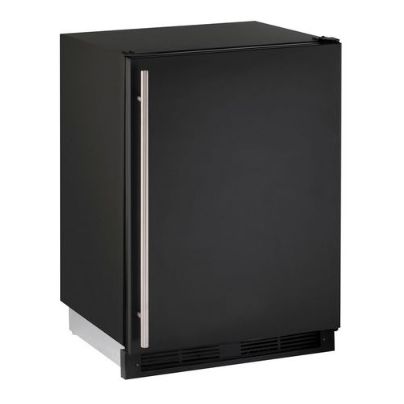 24-In. Frost-Free Black Field-Reversible Combo Refrigerator/Ice Maker