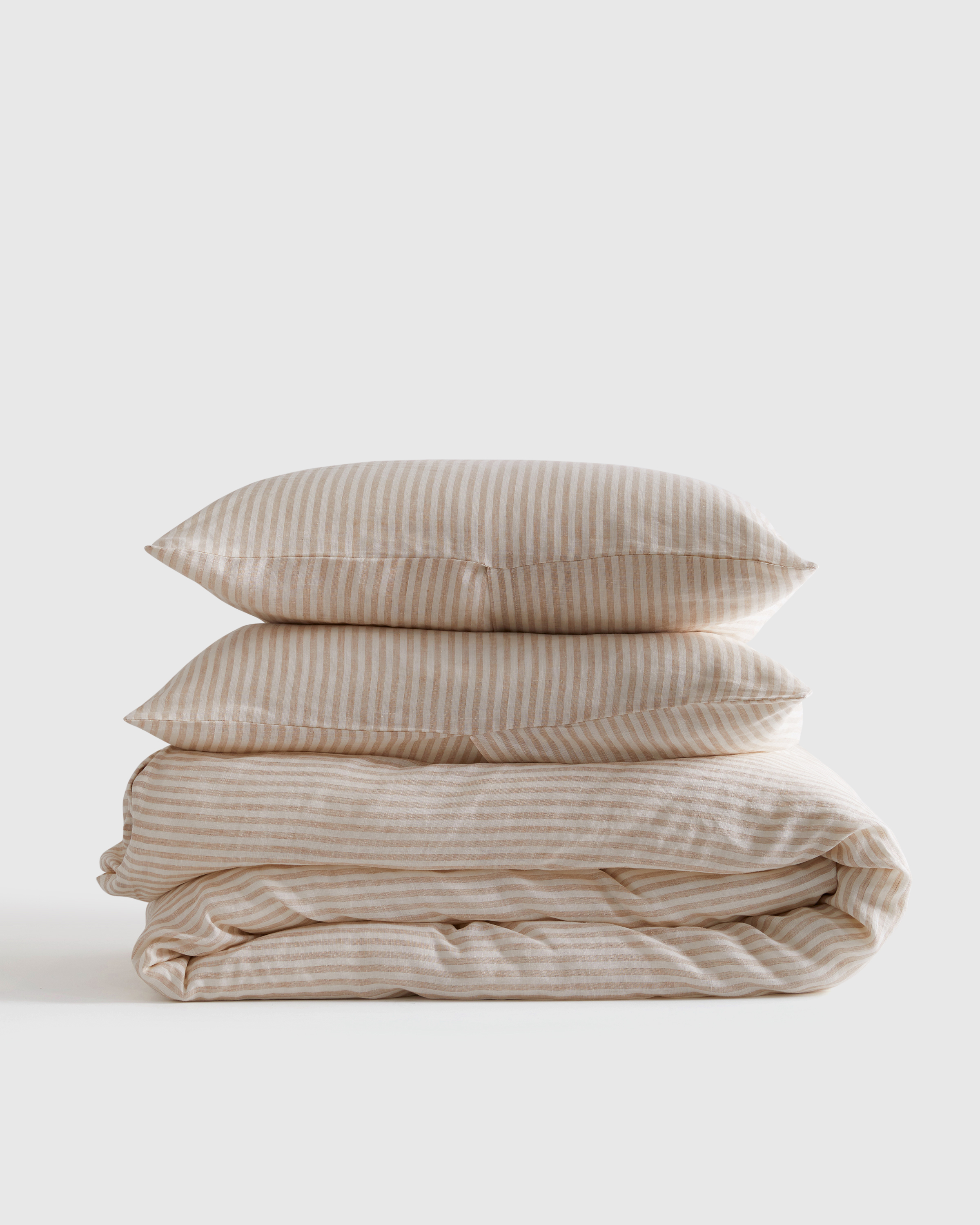 European Linen Stripe Duvet Cover Set