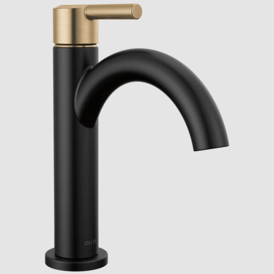 15749LF-GZ Nicoli Single Hole Bathroom Faucet with Drain Assembly, Single Handle Bathroom Sink Faucet