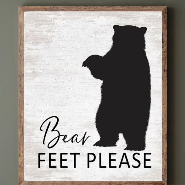Bear Feet Please Rustic Wall Decor Bare
